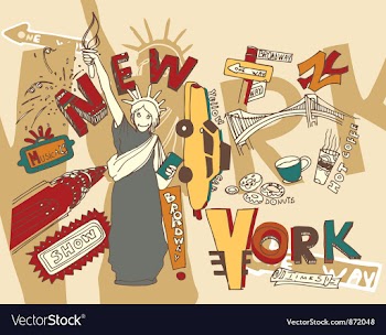 New york doodles vector image