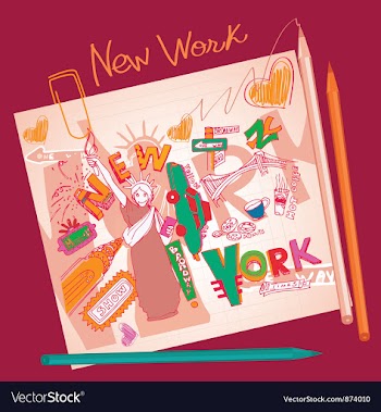 New york doodles vector image