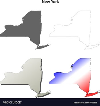 New York outline map set vector image