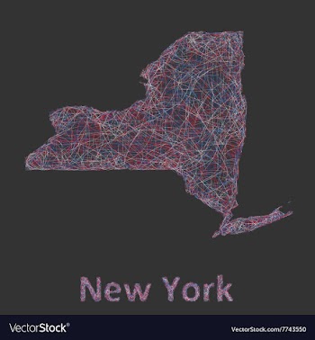 New York state line art map vector image