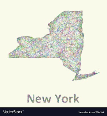 New York state line art map vector image