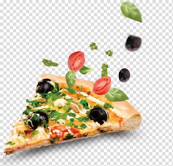 New York-style pizza Fast food Italian cuisine Take-out, Pizza food , pizza with vegetable toppings transparent background PNG clipart