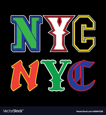 new york y2k streetwear style colorful slogan text