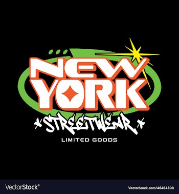 new york y2k streetwear style colorful slogan text