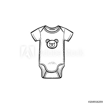Newborn kid's wear hand drawn outline doodle icon