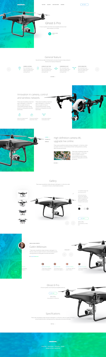 Newdrone - Sale Page or Landing Page Concepts PSD Templates by ...
