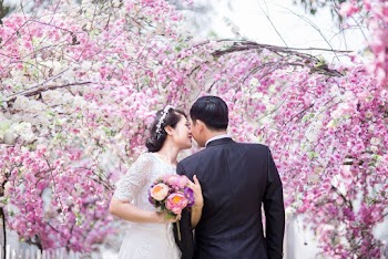 Newly Wed at a park