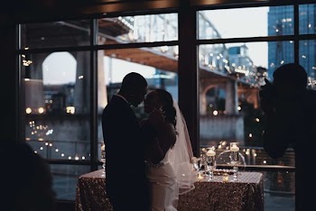 Newly Wed Couple About to Kiss