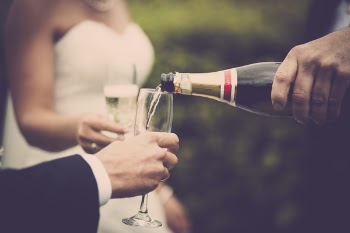 Newly Weds Drinking Champagne