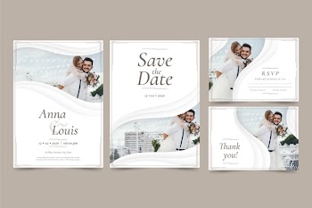 Newlyweds save the date wedding invitation Free Vector