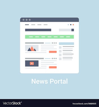  					News Portal Wireframe vector image														