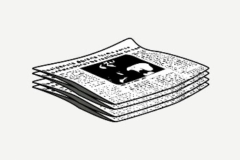 Newspaper collage element, black & | Free PSD - rawpixel