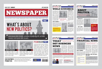 Newspaper design template Free Vector