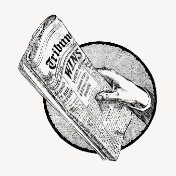 Newspaper hand drawn clipart, news | Free Vector Illustration - rawpixel