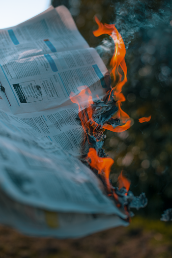 Newspaper on Fire
