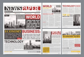 Newspaper template realistic poster Free Vector