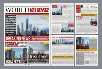 Newspaper template realistic poster Free Vector