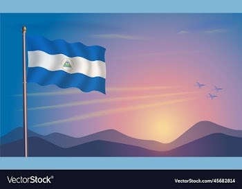 nicaragua flag in the morning sun