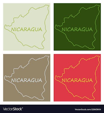 Nicaragua map flag with shadow on white vector image