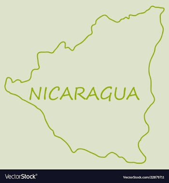 Nicaragua map flag with shadow on white vector image