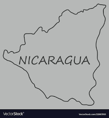 Nicaragua map flag with shadow on white vector image