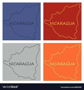 Nicaragua map flag with shadow on white vector image