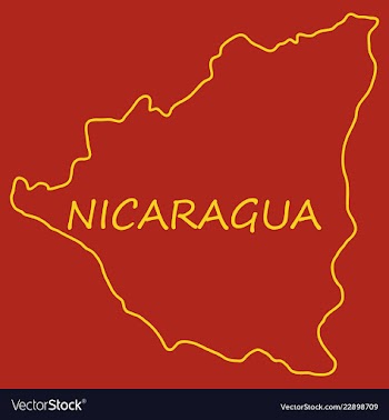 Nicaragua map flag with shadow on white vector image