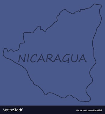 Nicaragua map flag with shadow on white vector image