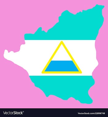 Nicaragua map flag with shadow on white vector image