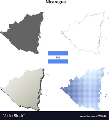 Nicaragua outline map set vector image