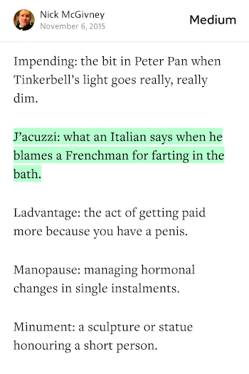 Nick McGivney on Twitter: "“J'acuzzi: what an Italian says when he ...