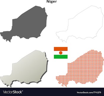 Niger outline map set vector image