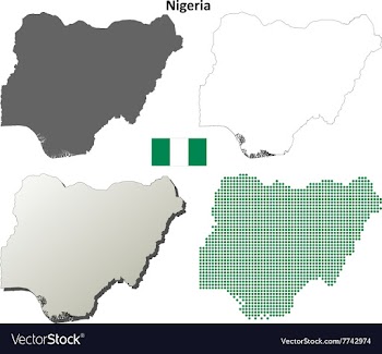 Nigeria outline map set vector image