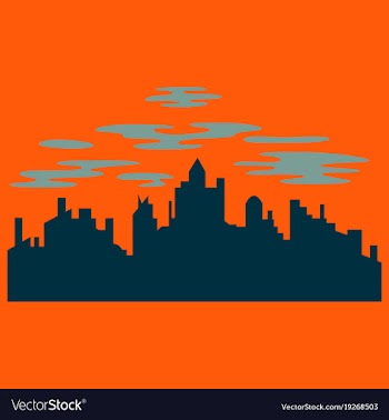 Night city dark urban scape night cityscape in vector image