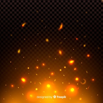 Night fire sparks and particles effect Free Vector