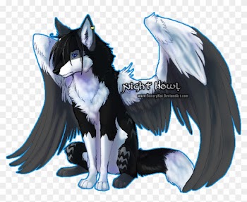 Night Howl Winged Wolf - Anime Wolves With Wings