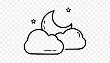 Night sky Moon Star Clip art - inky clouds filled the sky 