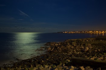          Night Sky Sea View Lights Free Photo     