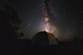 night sky with tent