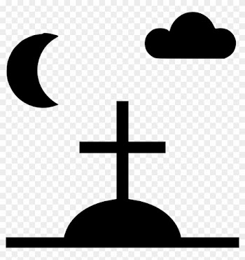 Night Stone Grave Cross Moon Cloud Comments - Crescent