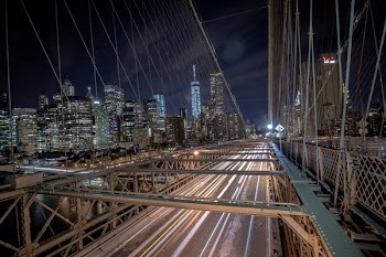 Night View Of Brooklyn Bridge