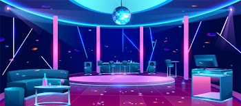 Nightclub dance floor illustration Free Vector