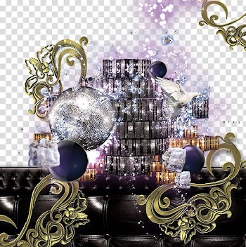 Nightclub Poster, Colorful ballroom transparent background PNG clipart