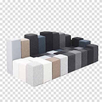 Nightstand Couch Furniture Chair, Black and white block Sofa transparent background PNG clipart