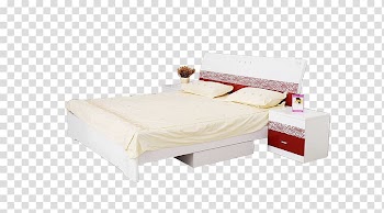 Nightstand Table Bed frame Furniture, bed transparent background PNG clipart
