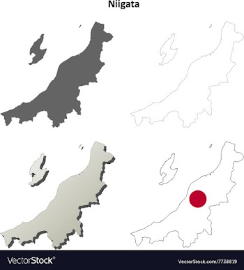 Niigata blank outline map set vector image