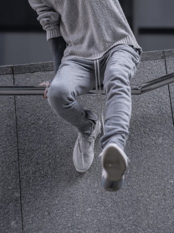 Nike Air Fear of God 1 in Light Bone with FOG Essentials Drawstrings sweatpants