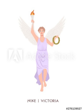 Nike or Victoria - deity or goddess of victory from ancient Greek and Roman religion or mythology