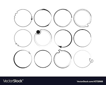 nine abstract hand drawn circle frames