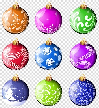 Nine baubles, Christmas ornament , Collection Christmas Balls Ornaments transparent background PNG clipart